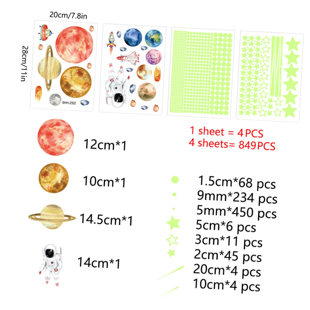 Toyvian 12blätter Glow in The Dark Wandaufkleber Wandtattoos Für Kinderzimmer Teiliges Wasserfest Für Und Deckenverzierung Nachtlicht Für Schlafzimmer Und Spielzimmer