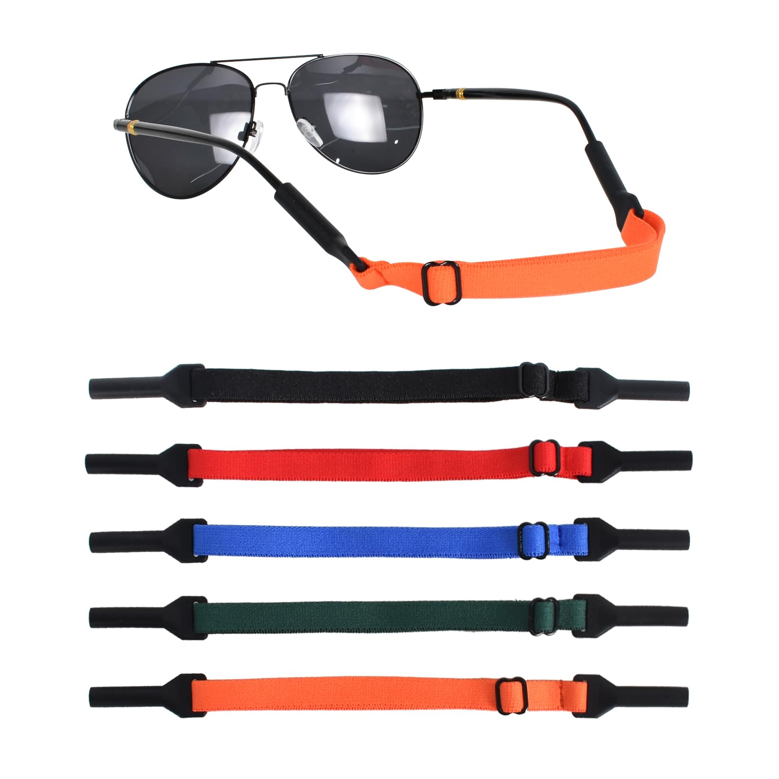 Naapesi5 Piezas Cordones para Gafas, Correa Ajustable para Gafas, Correa Universal para Gafas Deportivas y Gafas de Sol, Correa Elástica de Retención de Gafas para Mujer Hombre y Niño