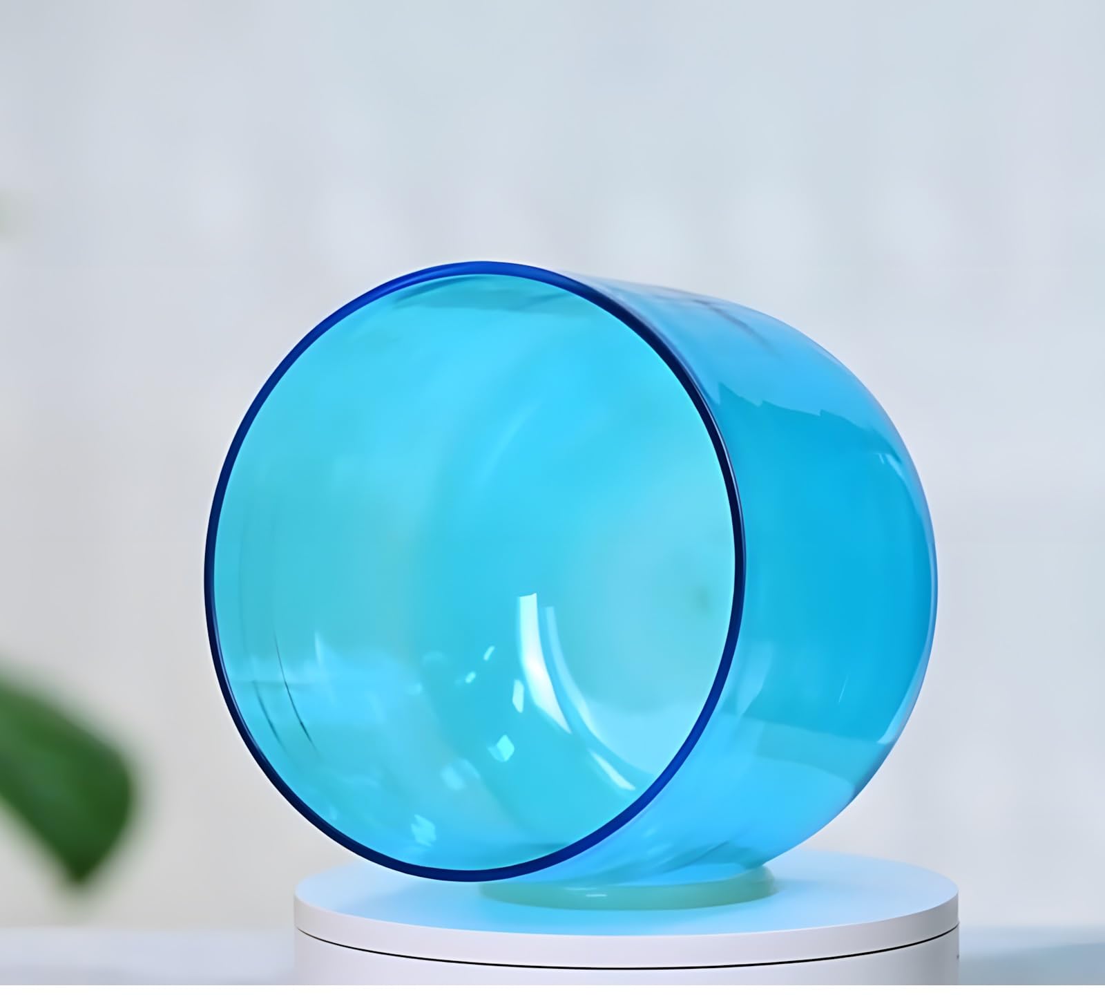 Ciotola Sonora di Quarzo a Luce cosmica Trasparente 432/440Hz, Luce alchemica Azzurra, Ciotola Sonora di Luce cosmica Naturale, per Meditazione, Preghiera, Yoga, riduzion