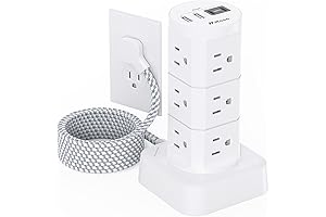 papus surge protector tower with usb 12 outlets 4 usb ports