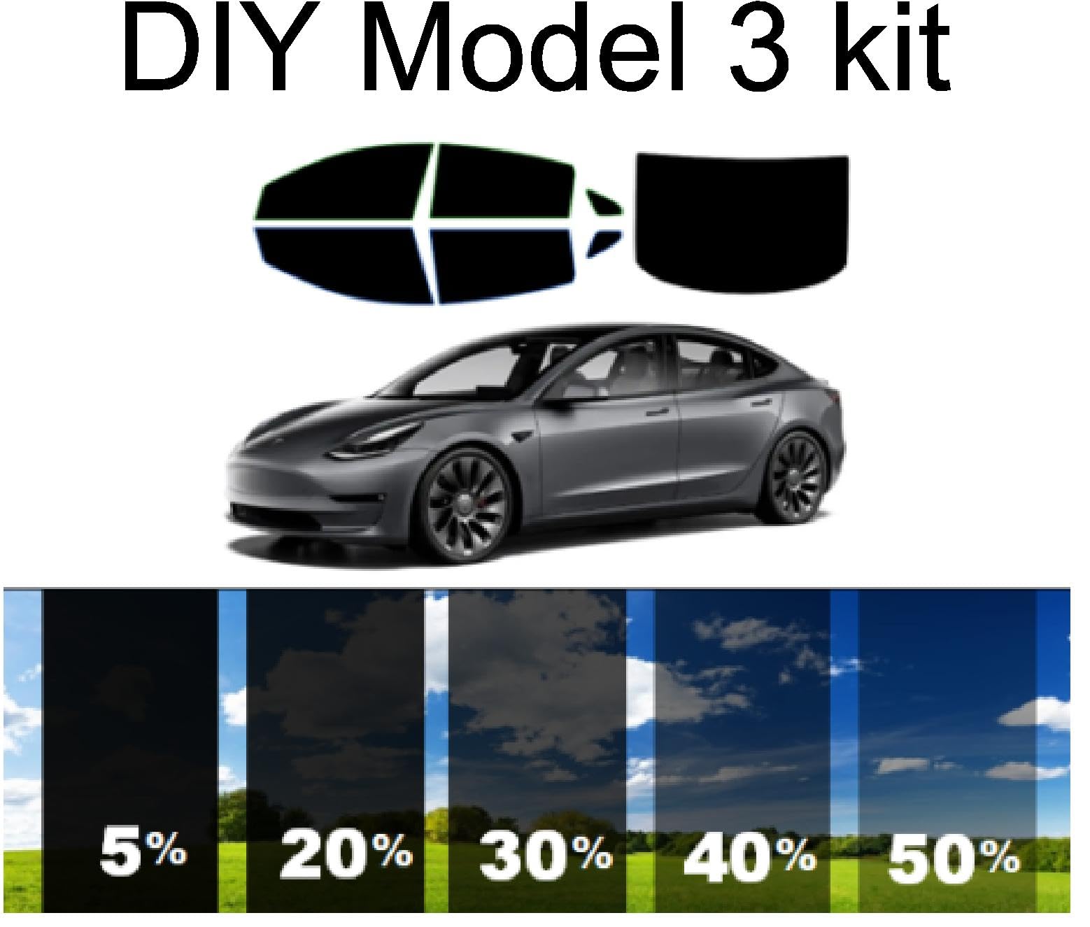 The Tint Effect Precut Window Tint Kit Compatible with Chevrolet Silverado 2500 3500 HD Double Cab (2015-2019) (Includes: Front Door Window precuts in 30%) Automotive Film