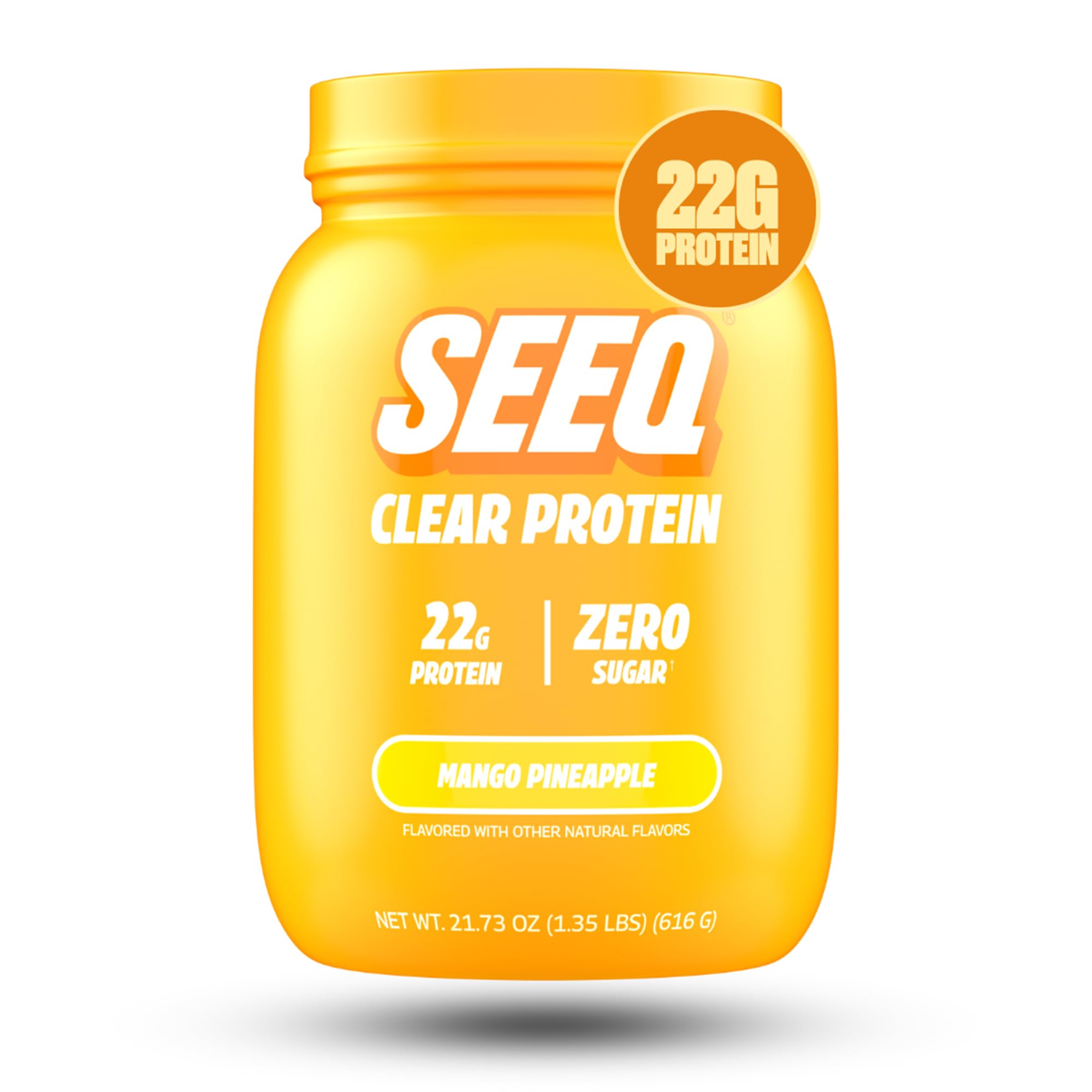 SEEQ Clear Protein Powder - Mango Pineapple - 22 Servings - 22g Clear Whey Protein Isolate - Zero Sugar - 0g Lactose - Allergen Friendly - GLP1 Support - Bone H