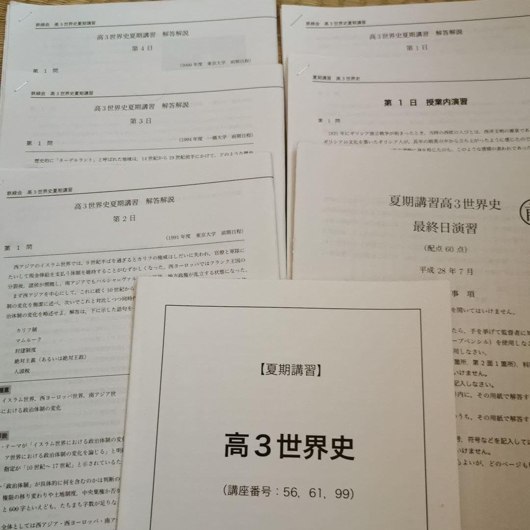 鉄緑会　高3世界史　後期テスト演習全13回&夏期講習&冬期講習&直前講習 鉄緑会 高3世界史 後期テスト演習全13回&夏期講習&冬期講習&直前講習