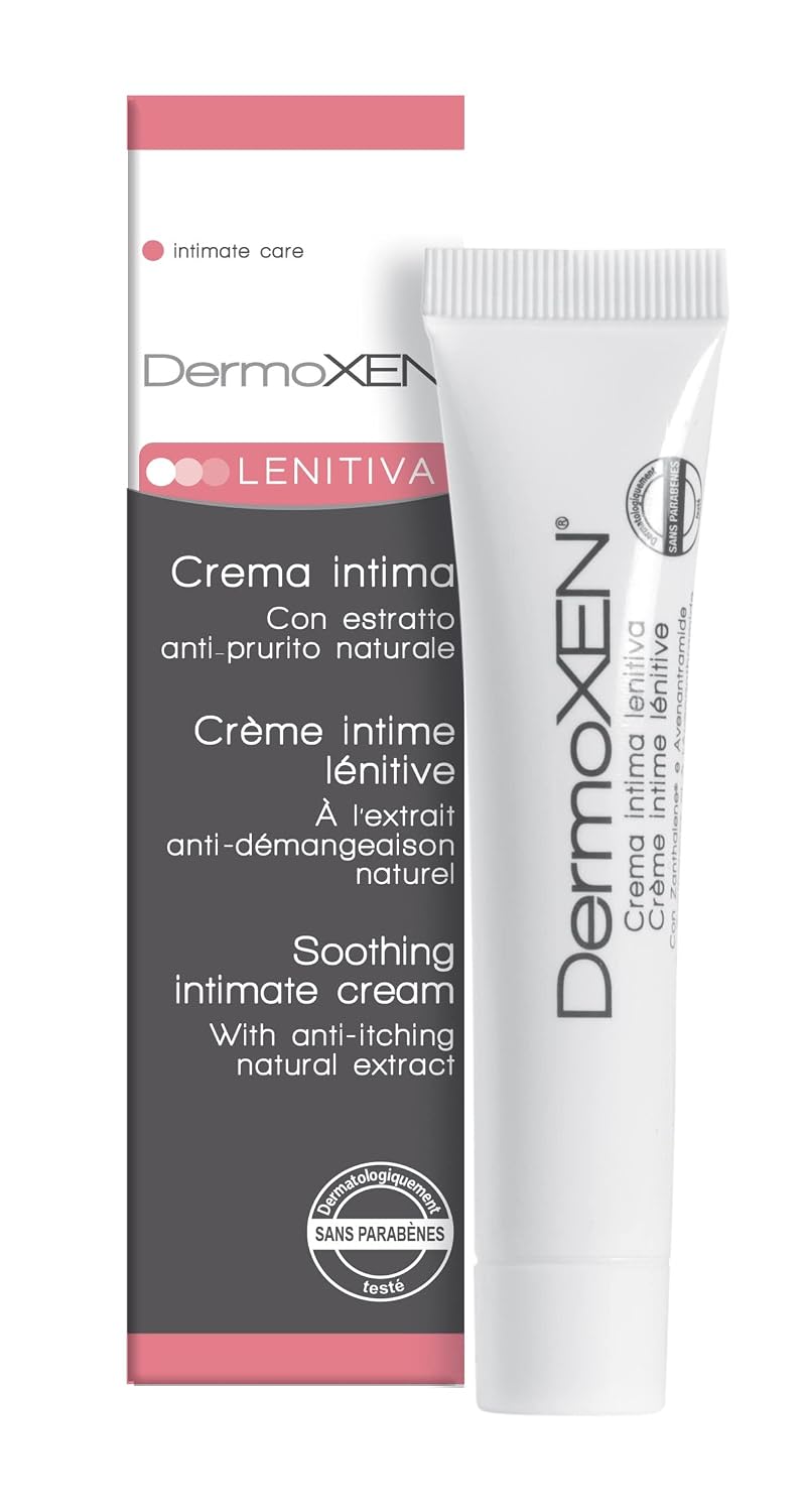 DermoXEN Lenitiva Soothing Intimate Cream for Women | Hydrating Vulva Moisturizer for Dryness, Redness & Irritation | Intimate Hygiene Cream for Sensitive Skin | 0.68 Fl Oz