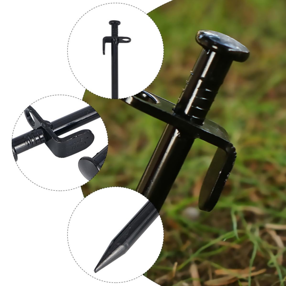 BESPORTBLE 8 Piezas Estacas para Tienda de Campaña de Acero Inoxidable Resistentes y Portátiles Diseño Robusto y Cabeza Redonda para Camping y Actividades al Aire Libre