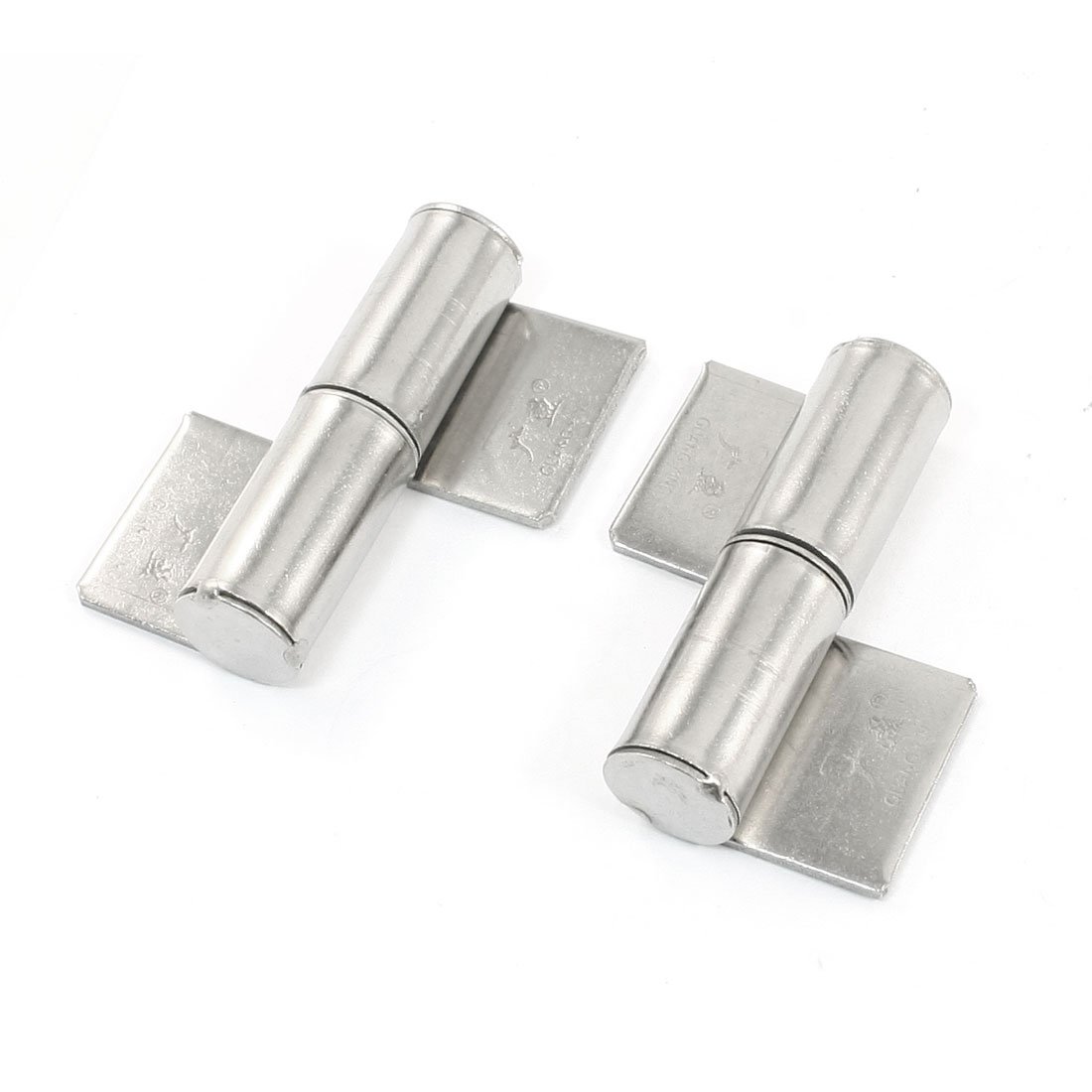 Aexit 2pcs 73mm Clothes Hangers Metal Rotation Grass Gate Door Soldering Butt Hinge Children's Clothes Hangers Silver Tone