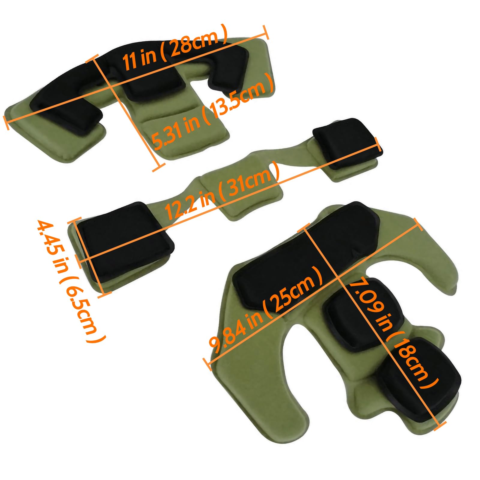 Helm-Memory-Schaum-Pads, Innenfutter, Memory-Schwamm, Federung, Helmmodifikation, Schutzpolster, Helmpolster, Set, Ersatz, universelles Motorrad, taktisches Pad, weich, mit 24 magischen Haken