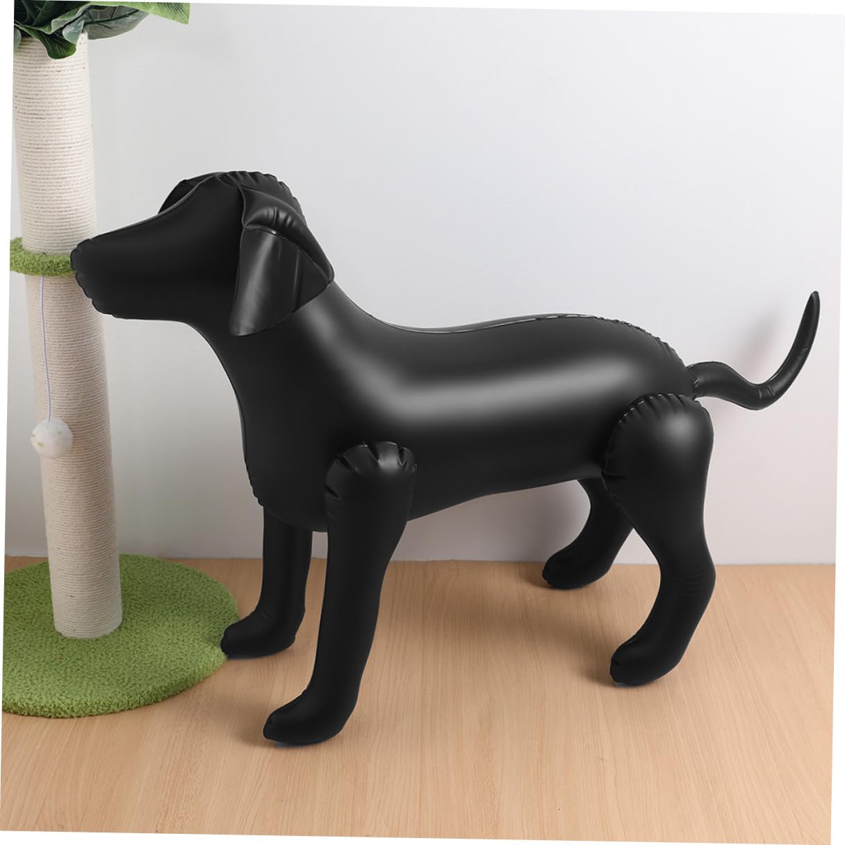 Amosfun Aufblasbare Hunde Schaufensterpuppe aus PVC 2 Stück Weiß Schwarz Langlebiges Haustier Bekleidungsmodell für Ladenausstattung