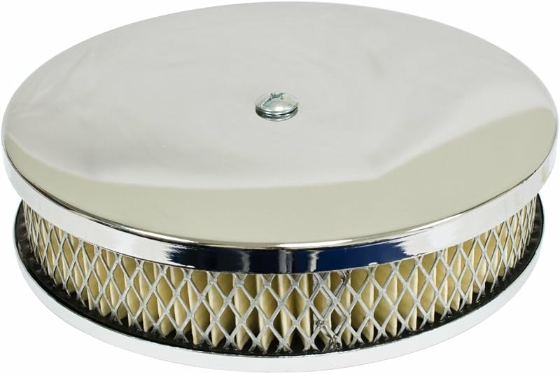 Filtro de ar redondo EMPI para carburador VW original, baixo perfil com elemento de papel – 1 unidade
