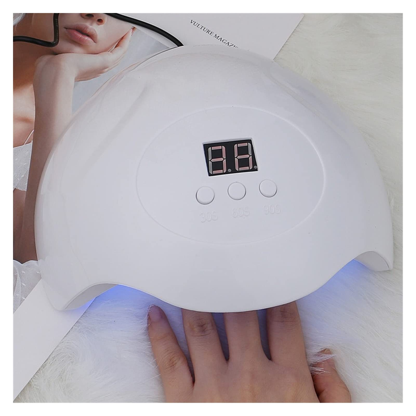 Secador de uñas Secador de uñas Lámpara UV LED Cargador Micro USB para Todas Las uñas Lámparas de curado de Esmalte de Gel con Sensor automático Máquina de manicura Modo de curado cómodo