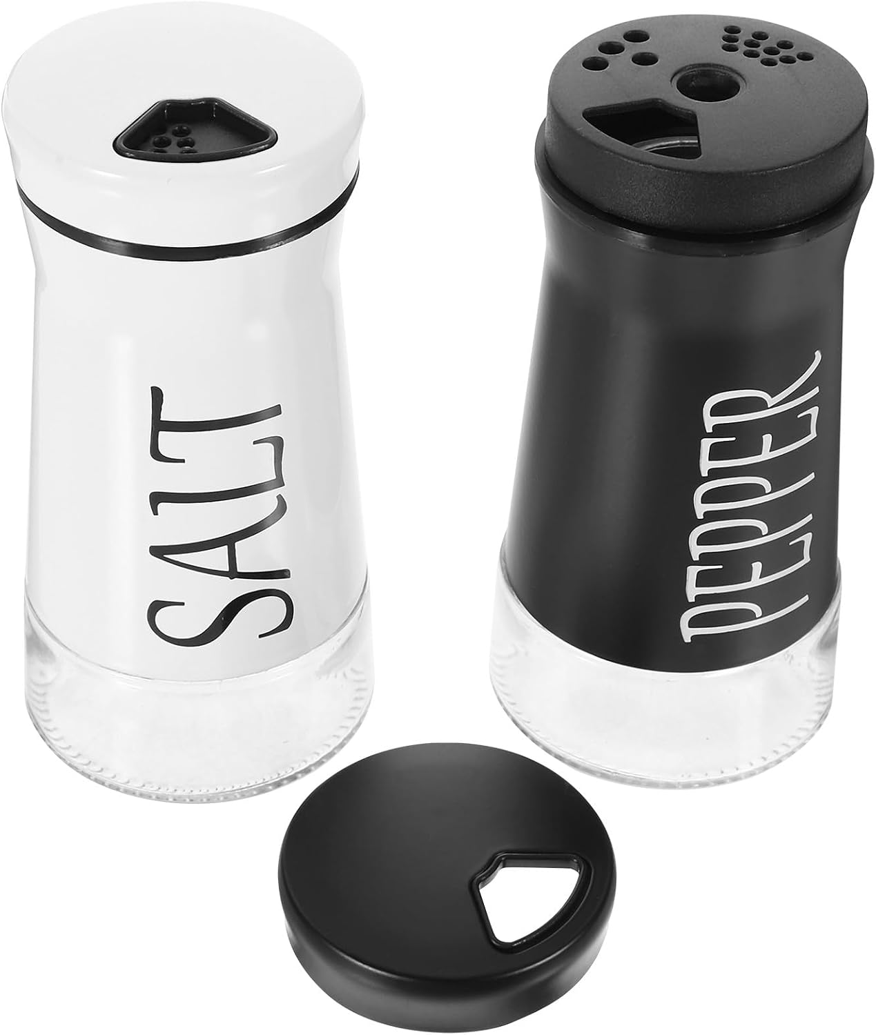 2pcs Portable Kitchen Condiment Bottles Reusable Salt and Pepper Shakers Easy-maintenance Seasoning Dispensers for Household Flavorings and Spices Storage