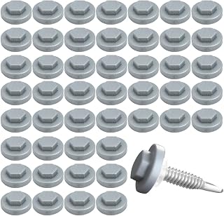 850 Pcs Roofing Screw Caps 8mm Roofing Screws Plastic Snap-On Covers Weatherproof and UV Resistant Protective Caps for Outdoor Roof Siding Construction Projects (Silver Gray)