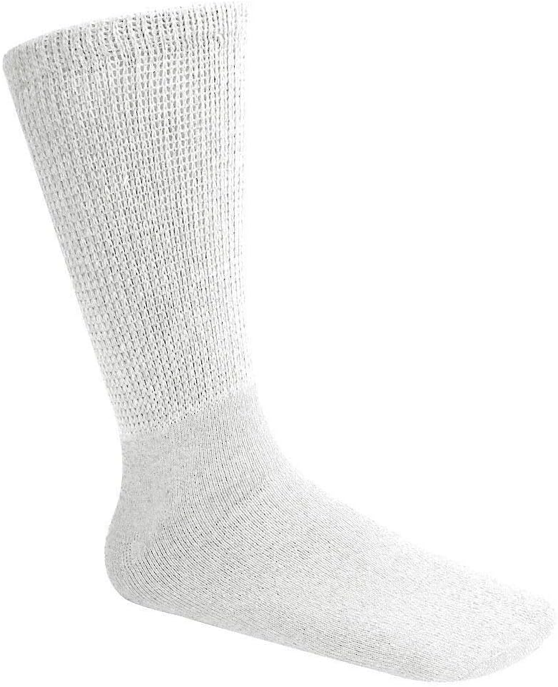 Physicians Approved Diabetic and Circulatory Non-Binding Crew Socks Soft Cotton Pack of 12 Men's Unisex Size 9-11 - Image 4