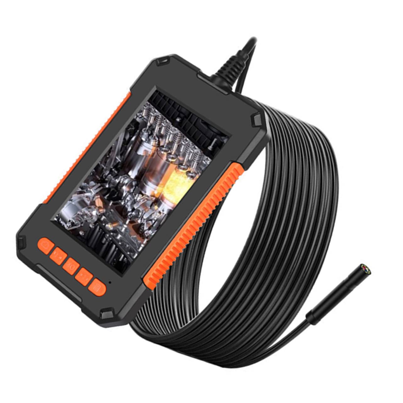 LIFKOME 1pc Flexible Borescope Camera Hard Wire for Vehicle and Pipeline Inspection High Definition Display Led Lights