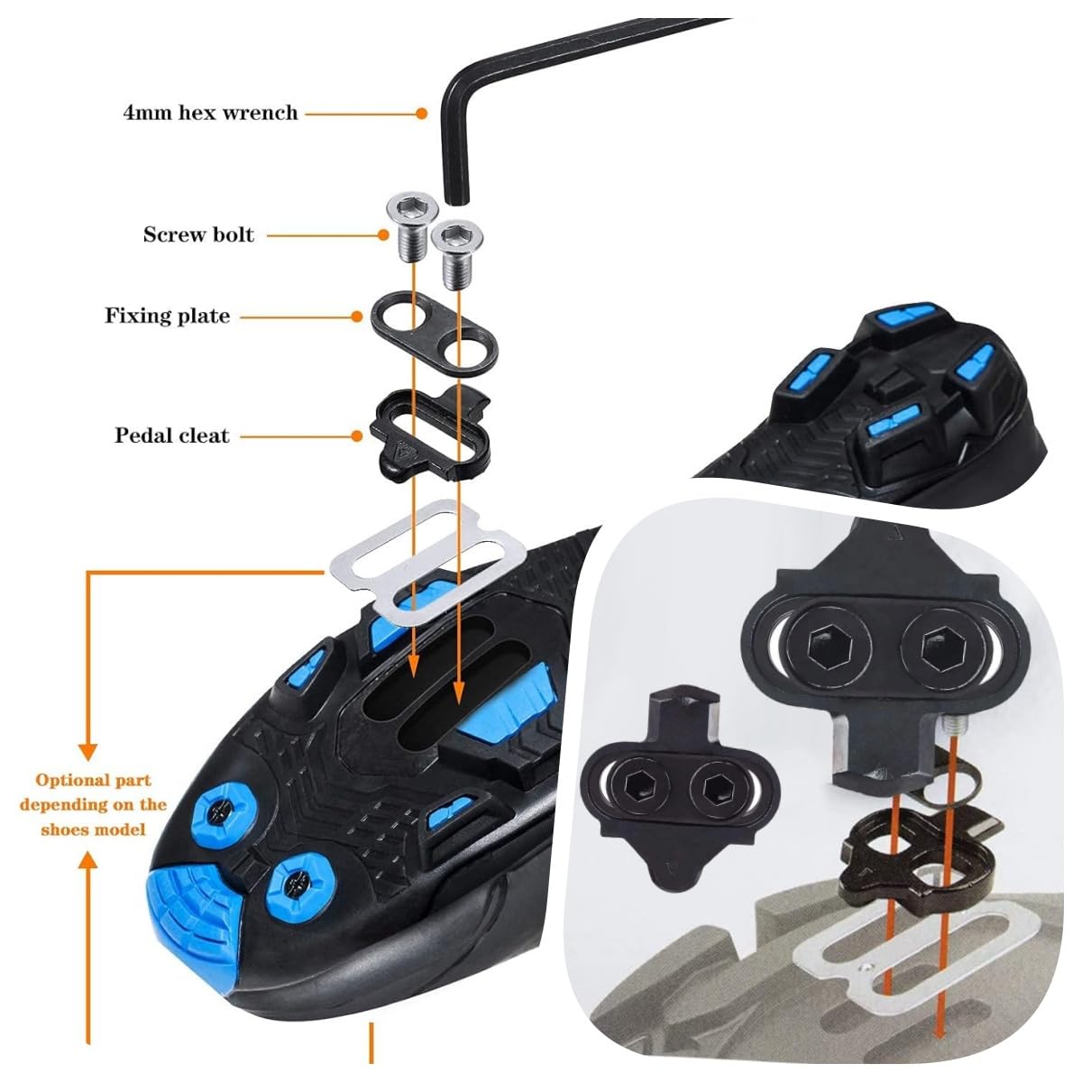 Pedaalset voor racefiets en MTB, paar reservenoppen voor fiets, compatibel met alle pedalen op de markt, voor mountainbikes en indoorfietsen en racefietsen