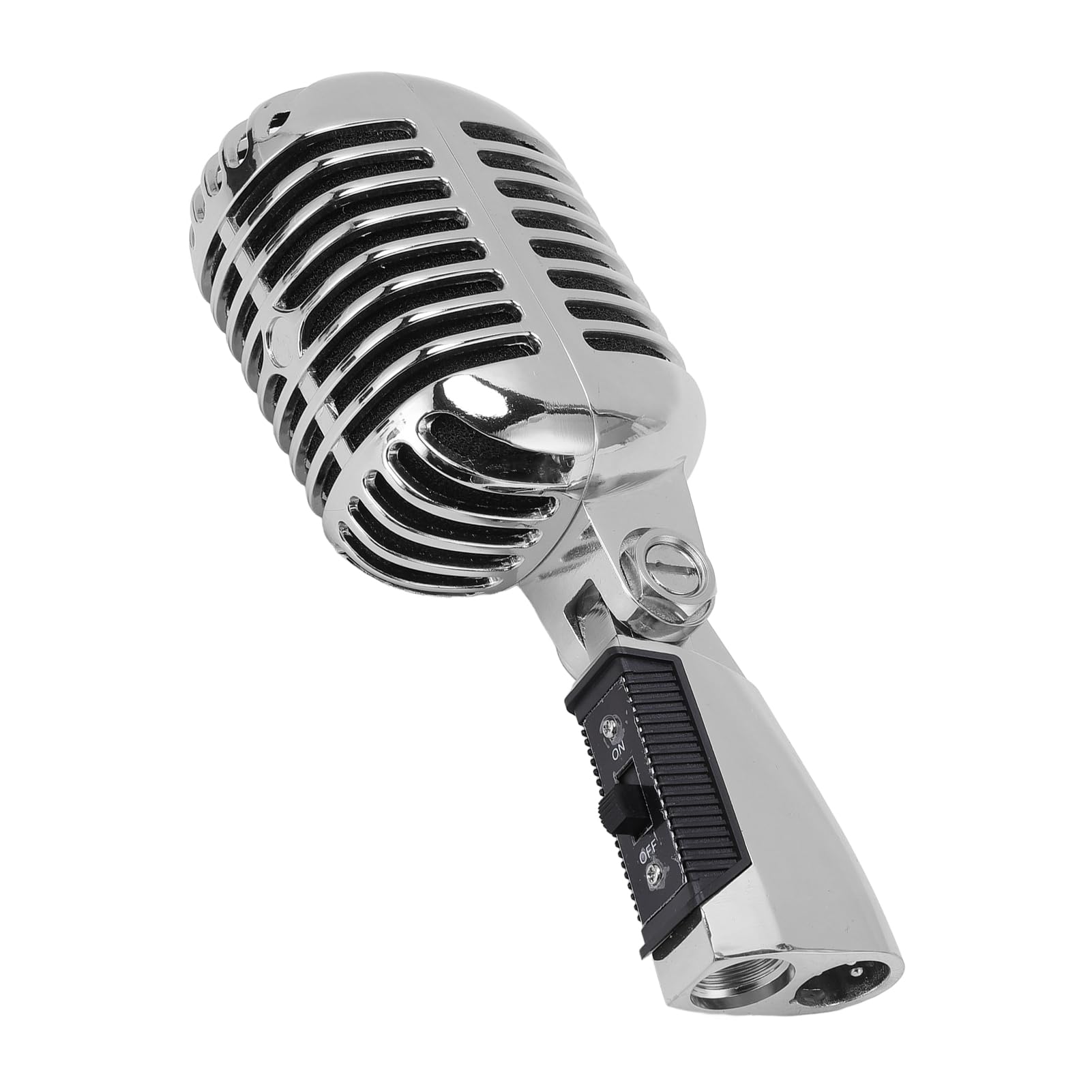 Fabater Micrófono Dinámico, Micrófono de Escenario con Patrón de Captación Cardioide, Vocal de Mano con Estructura de Aleación de Zinc a Prueba de Golpes para Grabación de Estudio en (Silver)
