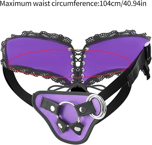 Miniatura 9 de Strap-on Harness Adjustable Adult Sex Toy with 3 Different Sized O-Rings Suction Cup Dildo Compatible Harness,Accommodates up to 59" Waist