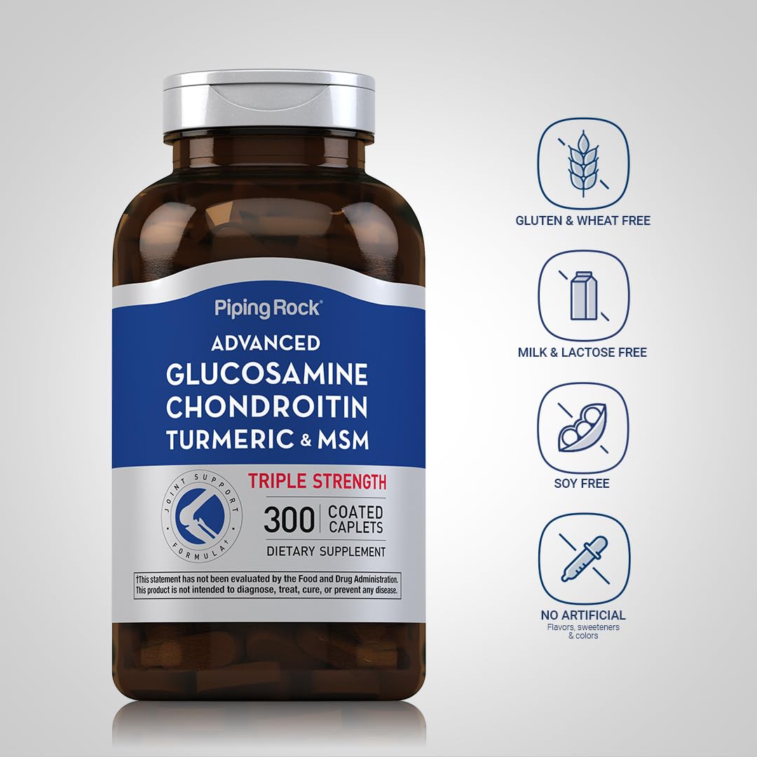 Piping Rock Glucosamine Chondroitin MSM Turmeric | 300 Caplets — Amazon image 3
