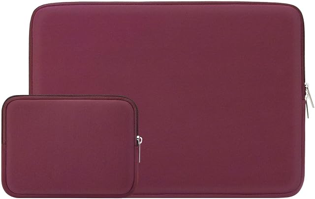 RAINYEAR 14 Sac de transport avec pochette d'accessoires, compatible avec le boîtier de protection pour ordinateur portable Inch 14" Dell HP ThinkPad Lenovo Asus Acer Samsung Notebook Ordinateur Chromebook (Rouge)