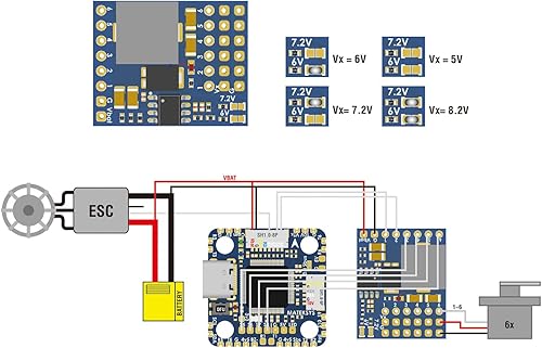 Miniatura 3 de Matek SERVO PDB con BEC 5.5-36V a 5-8.2V para RC Avión de ala fija FPV