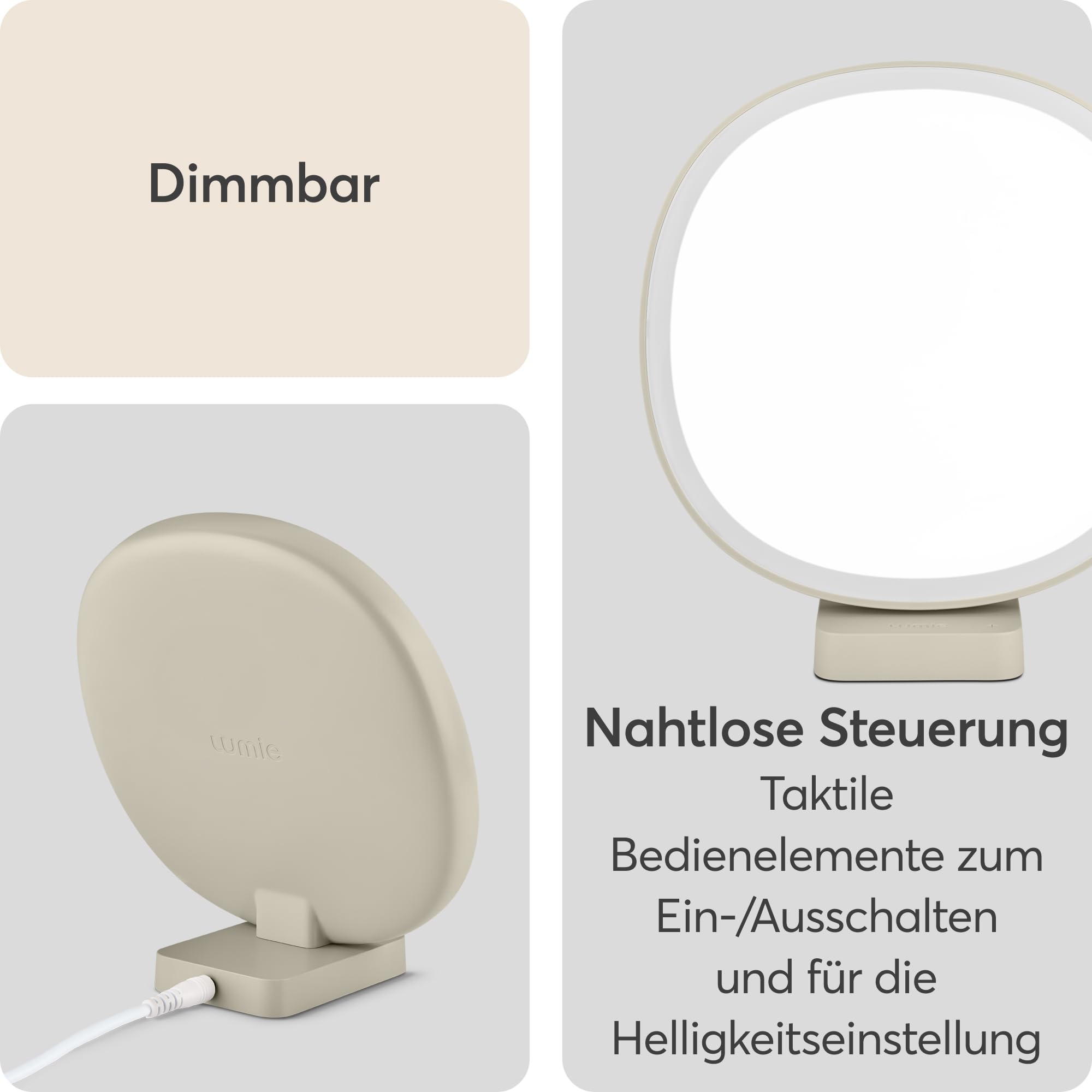 Lumie Dash, Kompakte Lichttherapielampe zur Verbesserung der Stimmung und Energie, mit kristallklarer Beleuchtung und maximalem visuellen Komfort