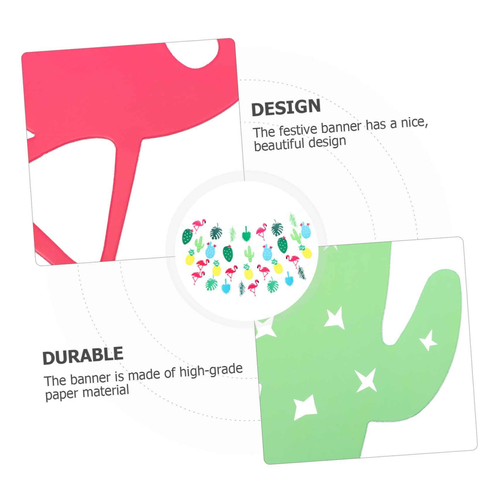 ibasenice Banner Decorativo Hawaiano Carta Con Flamingo e Piante Festive Bunting Per Decorazioni Di Feste Tema Hawaii Per Matrimonio e Celebrazioni Facile Da Installare Per Foto