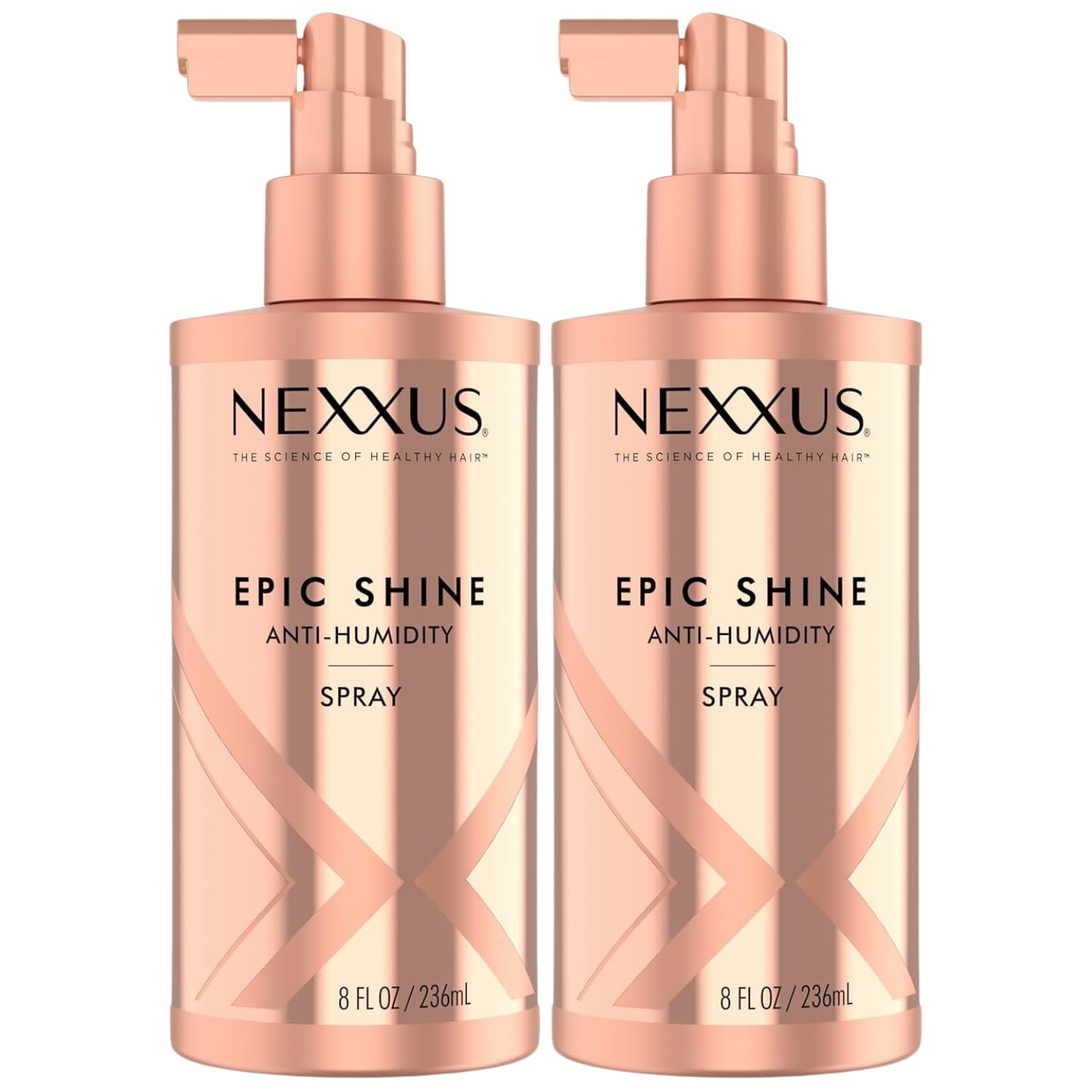 NexxusEpic Shine Anti-Humidity Spray Heat Protection for Long Lasting, Weightless Shine, with StyleProtect Technology 8 oz (Pack of 2)