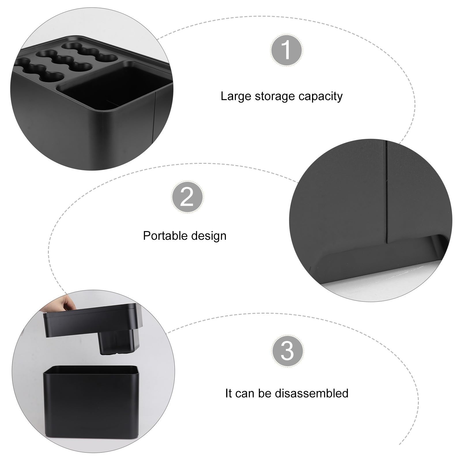 TEHAUX Portaombrelli da Esterno Design Nordico in Ps Nero Installazione a Parete e Vassoio Raccogli Acqua per Ingresso e Retro Porta, Supporto Creativo per Ombrelli