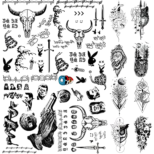 12 Sheets Post Malone Face Tattoos Set, Post Malone Tattoos, Halloween Costume Accessories and Parties Temporary Tattoos for Women and Me