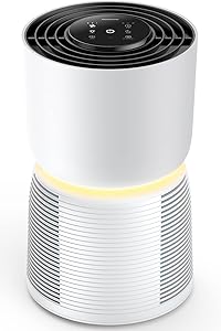 Homvana Air Purifier for Home Bedroom, H13 True HEPA 6-Stage Filtration, Light Adaptive Auto Mode Air cleaner, 22dB Sleep …