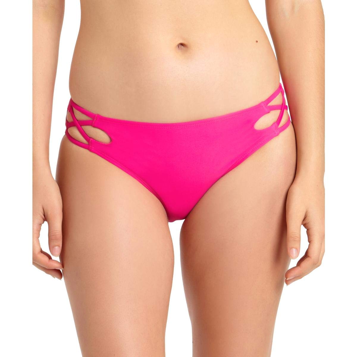 Callisto of California Womens Caged Hipster Swim Bottom Separates Pink M