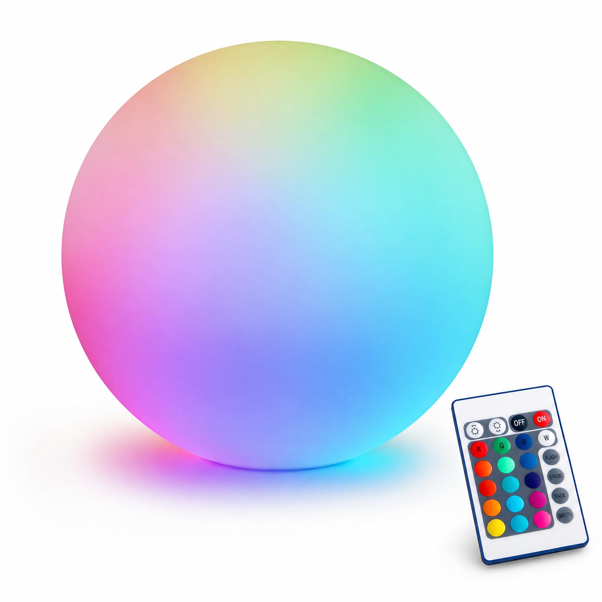 @tec Solar LED Kugelleuchte Ø 30 cm, IP54, RGB Farbwechsel & Fernbedienung