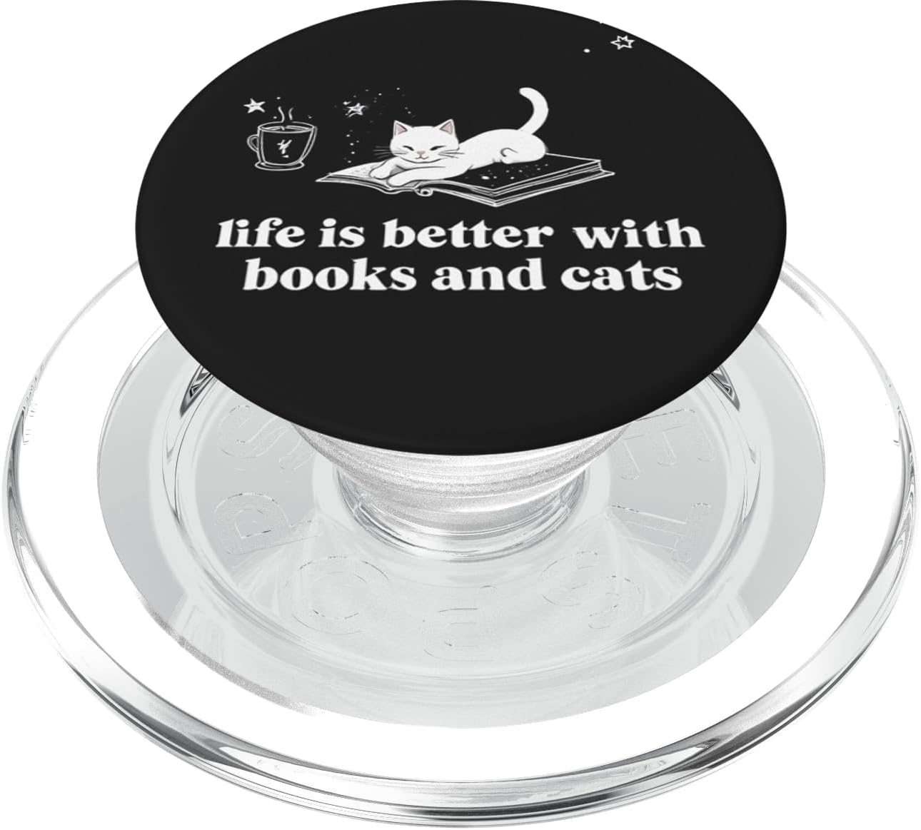 Life is Better with Books and Cats Books Lovers Bookish PopSockets PopWallet for MagSafe