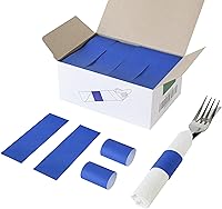 NATURALABEL 2000 Pack Blue Paper Napkin Rings, Self-Adhesive Bands for Weddings, Parties, Family Reunions - 4.25x1.5 Inch Bulk