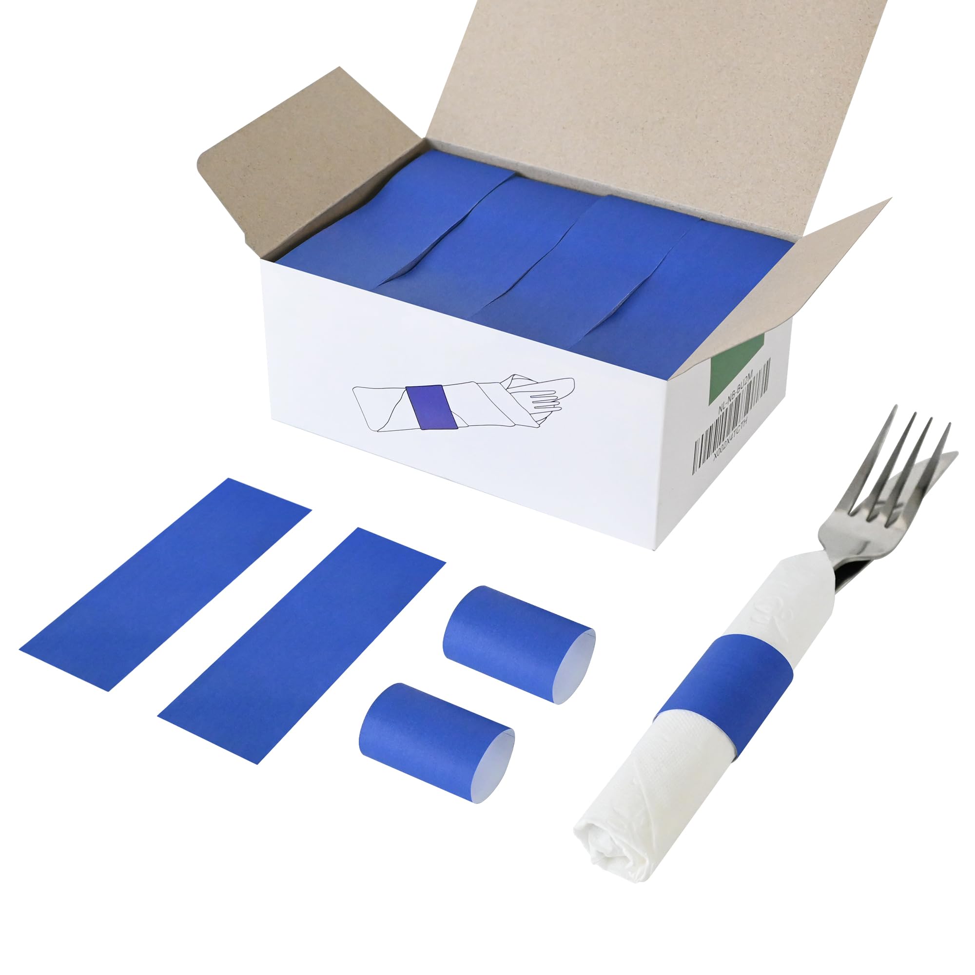 NATURALABEL Self-Adhesive Napkin Bands, Pack of 2,000, Blue