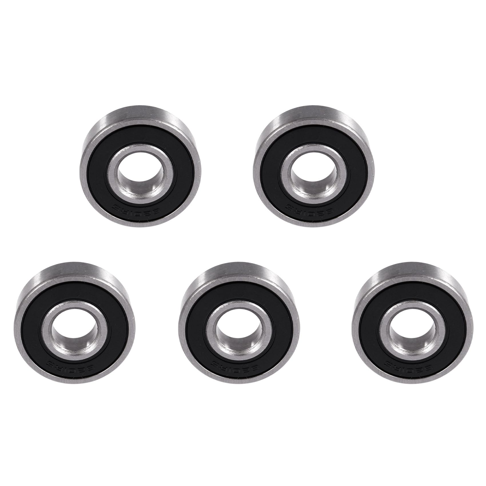 Ctrlzs Silver/Black 5X 6201Rs Shielded Deep Groove Ball Bearing 32Mm X 12Mm X 10Mm