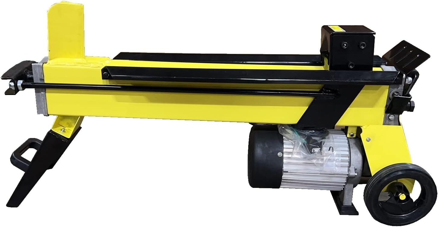 7 Ton Electric Log Splitter, 1600W Hydraulic Wood Splitter with Steel Wedge & Wheels, Portable Horizontal Firewood Splitter for Home, Garage & Backyard