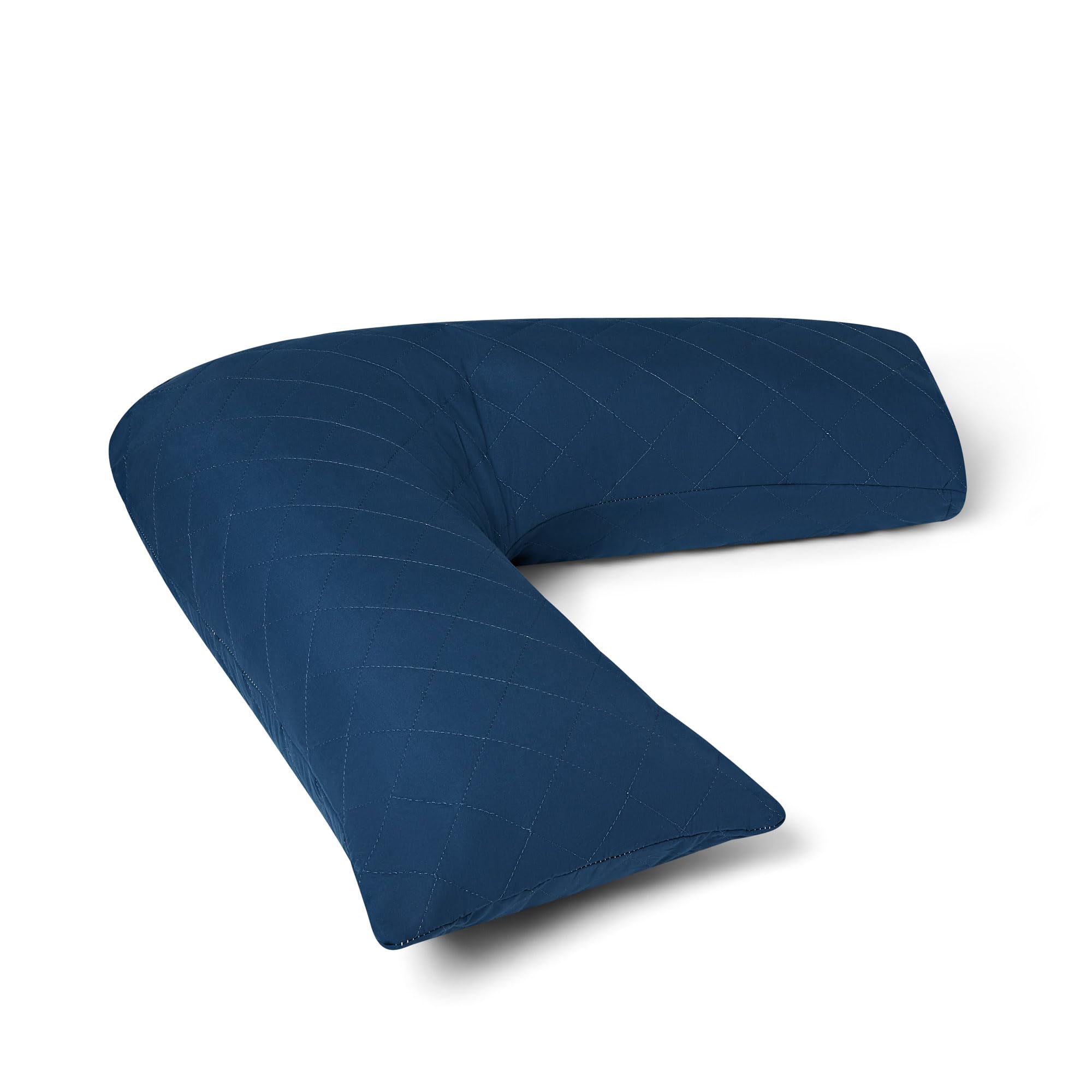 Charlotte Andersen Orthopaedic V Pillowcase. Non Allergenic Quilted Cushioning Head, Neck & Back Support (NAVY, V PILLOW CASE ONLY)