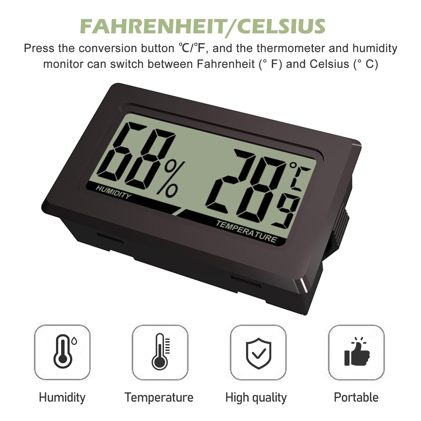 Lot De 10Thermomètre Hygromètre Digital LCD Mini thermomètre hygromètre hygromètre thermomètre thermomètre reptiles numérique intérieur pour bureau, cuisine, incubateur de jardin