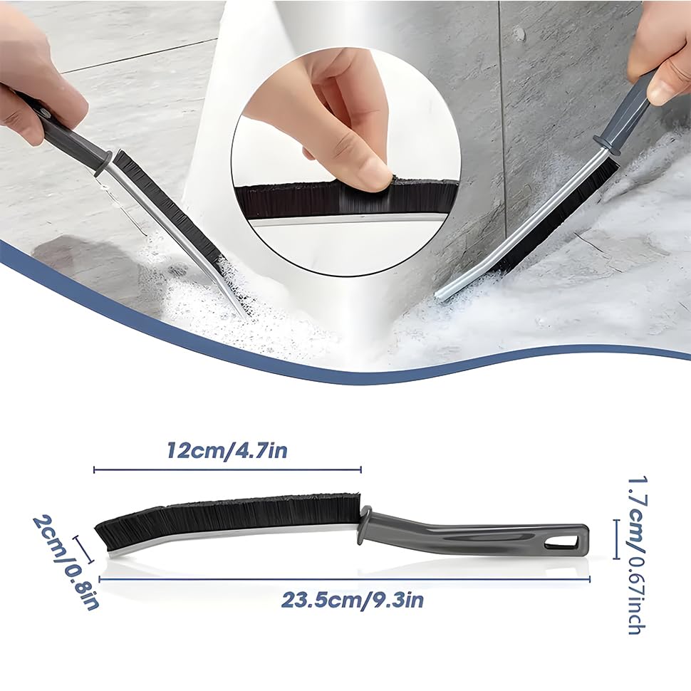 Vexton 2PC Hard Bristle Plastic Crevice Mini Gap Cleaning Brush Set for Bathroom, Kitchen, Tiles, Window Slot, Dead Corner 3
