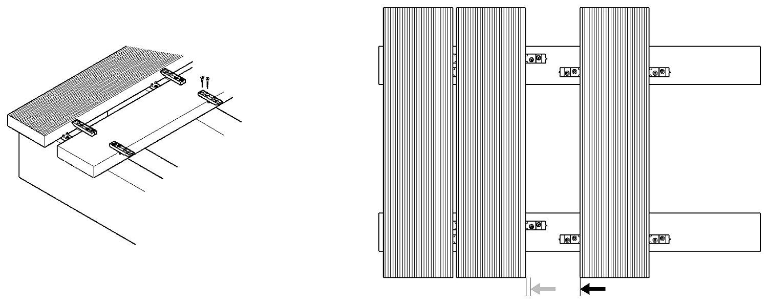 Lot de 100 fixations invisibles pour terrasse sur bois pour environ 3 m² de vis A2
