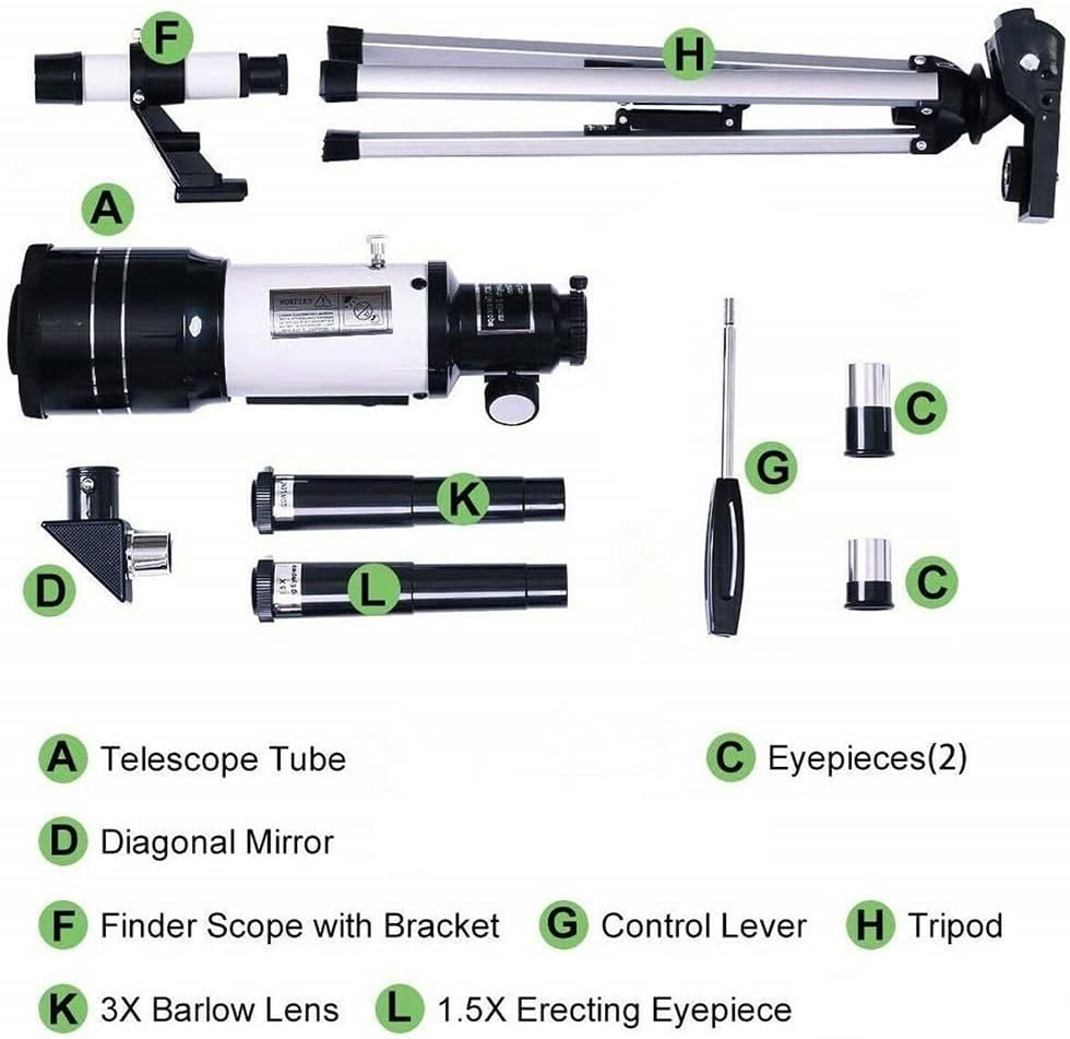 iMeshbean Telescope for Kids&Beginners,70mm Aperture 300mm Astronomical Refractor Telescope(15X-150X), Portable TravelTelescope for Adult with A Finder Scope,Moon Filter,Phone Adapter