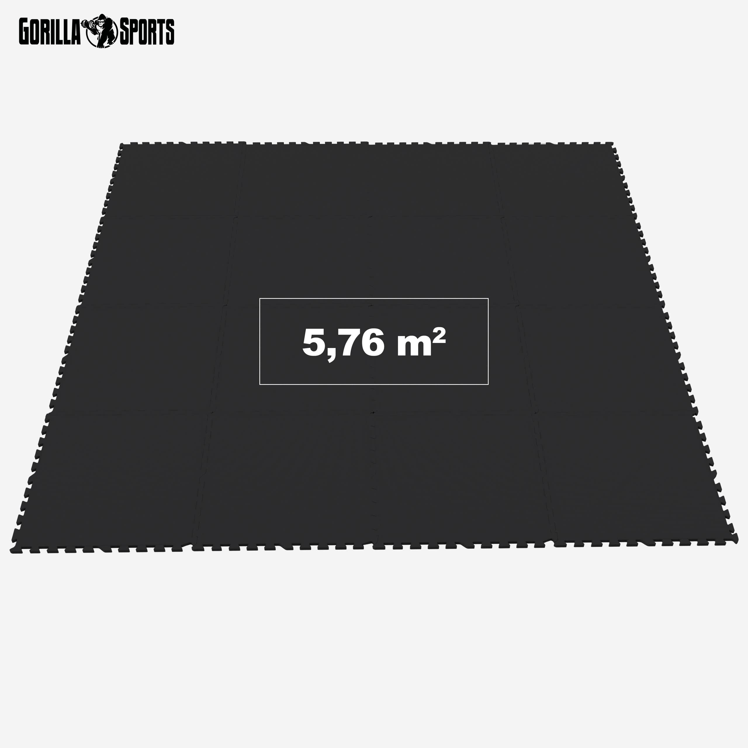 GORILLA SPORTS® Tapis de Protection Fitness Puzzle - 8 ou 16 Dalles, 60x60cm, Épais 12mm, Antidérapant, Mousse EVA, Couleurs - Tapis de Sol, Matelas pour Salle de Sport, Exercice, Garage, Gym, Piscine