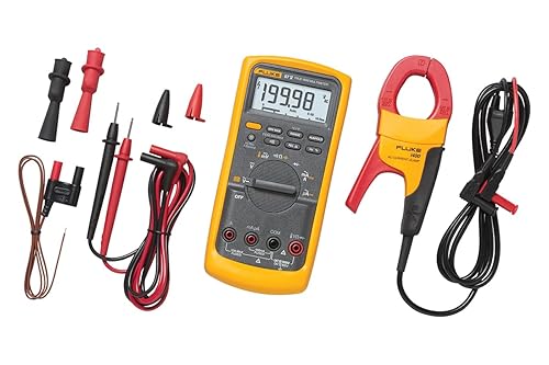 Fluke Multímetro digital industrial de 87 VIMSK con kit de abrazadera de corriente Fluke i400, convierte 87 V en medidor de abrazadera, medidas de