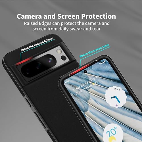 Miniatura 4 de X-level Funda delgada para Google Pixel 8 Pro, piel sintética de alta calidad, suave TPU elegante, a prueba de golpes, antiarañazos, delgada, para