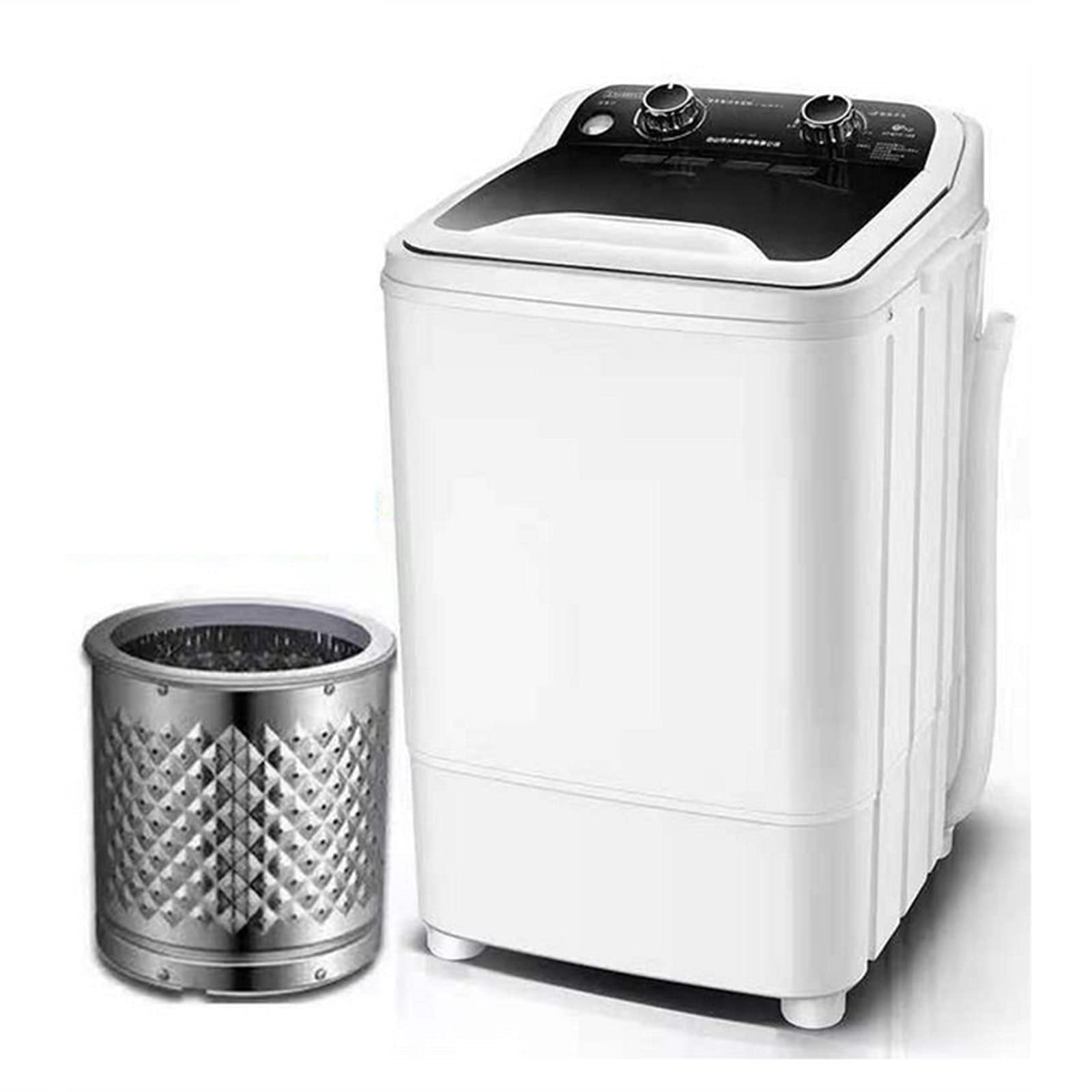 Lavadora portátil de 7 kg de capacidad | Arandela compacta de una sola tina con bomba de drenaje | Mini lavadora de 400 W para apartamentos, dormitorios, camping