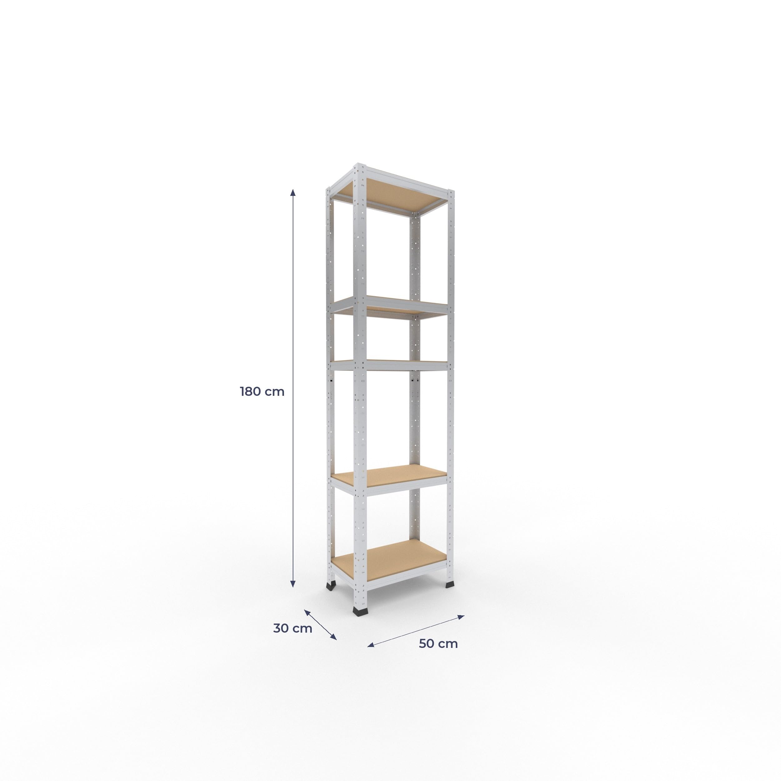 shelfplaza® 180x50x30cm Home Schwerlastregal verzinkt/Metallregal mit 5 Böden/Kellerregal Metall, Garagenregal, Werkstattregal oder Regal Lagerregal/Steckregal Metall mit 175kg Tragkraft