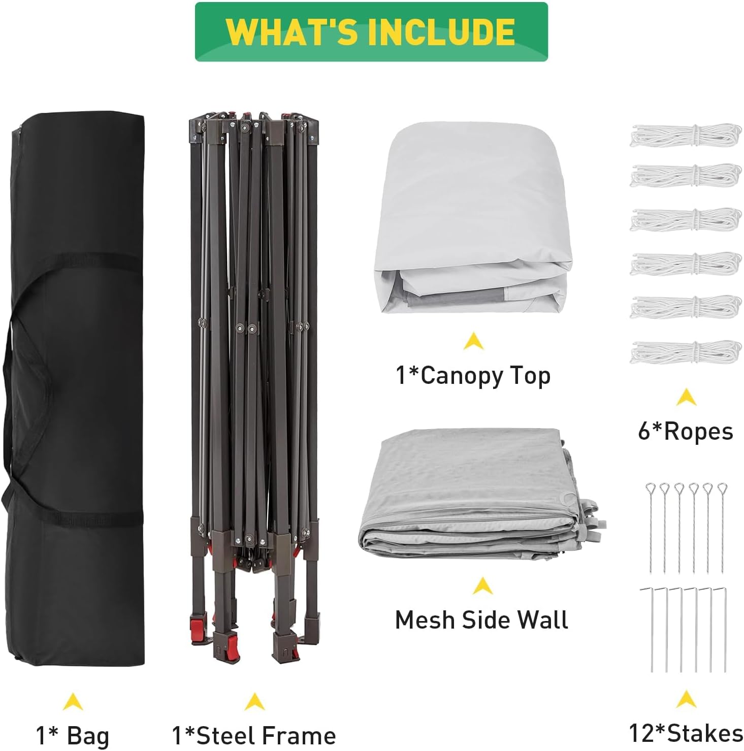 Pop Up Gazebo 13 * 13 Ft 6 Sided - Canopy Tent with Mosquito Net Adjustable Outdoor Gazebo for Backyard, Waterproof Patio Canopy for Parties BBQs