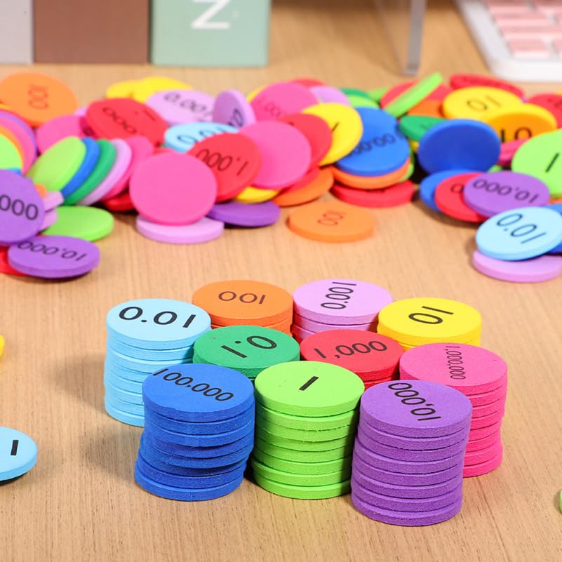 JOINPAYA 200 pack Place Value Discs for Kids Coloured Number Discs Math Learning Tools Numbered Counting Counters for Colour Recognition Home Kindergarten and Early Education