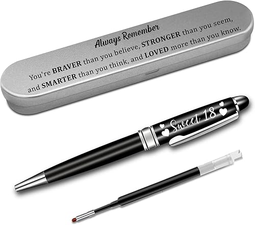 Dulces regalos de 18 años para niñas, bolígrafo de cumpleaños número 18, regalos inspiradores para niñas de 18 años (dulce 18)